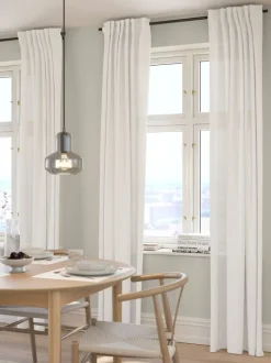 SKAGERN Kraftige Gardiner|Gardin 1x140x245 råhvid