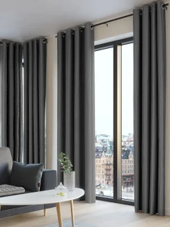 TOTAK Kraftige Gardiner|Gardin 1x140x300 fløjl Grå