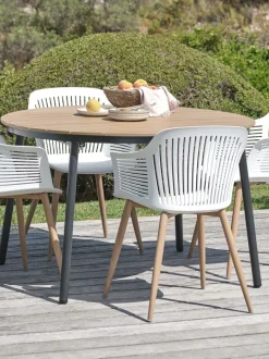TAGEHOLM Firkantede Haveborde|Runde Haveborde|Havebord Ø118xL118/168 natur