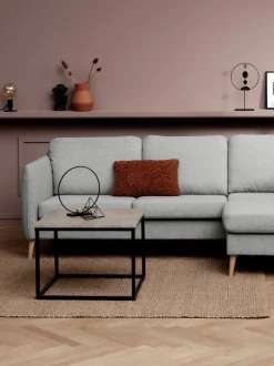 DOKKEDAL Hjørneborde|Sofaborde|Hjørnebord 60x60 betonfarve