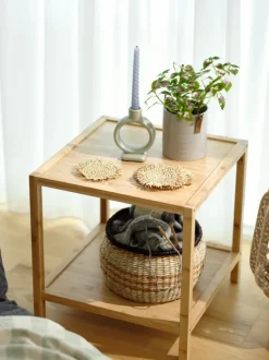OSTED Hjørneborde|Sofaborde|Hjørnebord 45x45 1 hylde bambus