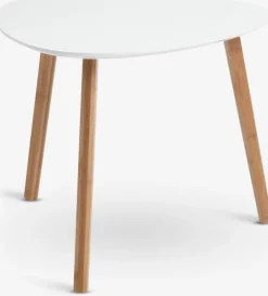 TAPS Hjørneborde|Sofaborde|Hjørnebord 55x55 hvid/bambus