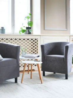 TAPS Hjørneborde|Sofaborde|Hjørnebord 40x40 hvid/bambus