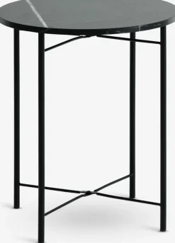 TURUP Hjørneborde|Sofaborde|Hjørnebord Ø40 marmor/sort farve