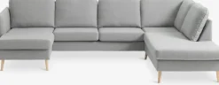 AARHUS Sofaer Med Chaiselong|Hjørnesofaer|Hjørnesofa højrevendt t stof Lysegrå