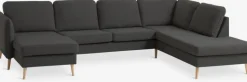 AARHUS Sofaer Med Chaiselong|Hjørnesofaer|Hjørnesofa højrevendt t stof Mørkegrå