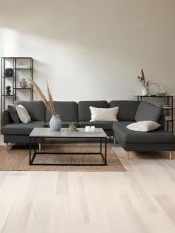 AARHUS Sofaer Med Chaiselong|Hjørnesofaer|Hjørnesofa højrevendt t stof Mørkegrå