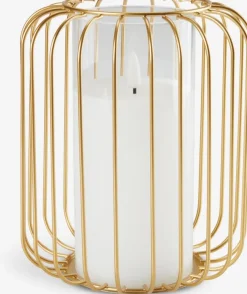 KRESTER Lanterner|Hurricane Ø15xH18cm guld m/LED