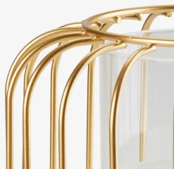 KRESTER Lanterner|Hurricane Ø15xH18cm guld m/LED