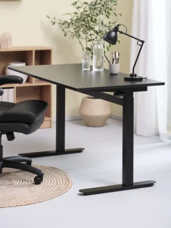 LUNDTOFT Hæve Sænkeborde|Hæve sænkebord m/gaslift 70x130 Sort