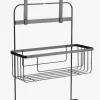 NACKA Badeværelsesopbevaring|Bruseopbevaring|Hylde m/multifunktionelle ophængskroge sort