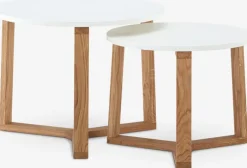 SVENSTRUP Hjørneborde|Sofaborde|Indskudsborde hvid/eg 2 stk.