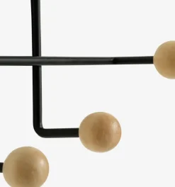 GAMBY Knagerækker|Knagerække 6 knager natur/sort