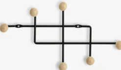 GAMBY Knagerækker|Knagerække 6 knager natur/sort