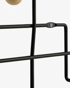 GAMBY Knagerækker|Knagerække 6 knager natur/sort