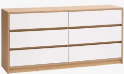 BILLUND Kommoder|Kommoder|Kommode 3+3 hvid/eg Hvid+Eg