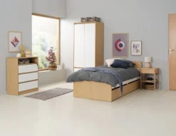 BILLUND Kommoder|Kommoder|Kommode 3 skuffer hvid/eg Hvid+Eg