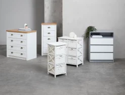 BILLUND Kommoder|Kommoder|Kommode 3 skuffer hvid/beton Hvid+Beton
