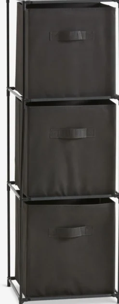 DAMHUS Småopbevaring Diverse|Kommode m/3 bokse sort/grå