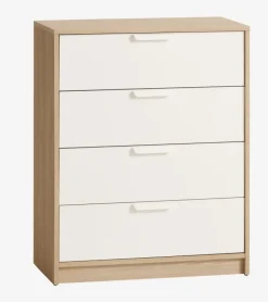 JENSLEV Kommoder|Kommoder|Kommode 4 skuffer eg/hvid Eg+Hvid