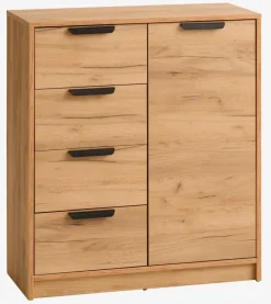JENSLEV Kommoder|Kommoder|Kommode 4 skuffer 1 låge Eg