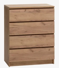 LIMFJORDEN Kommoder|Kommoder|Kommode 4 skuffer eg naturfarve Natur,Eg