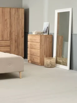 LIMFJORDEN Kommoder|Kommoder|Kommode 4 skuffer eg naturfarve Natur,Eg