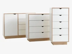 MAMMEN Kommoder|Kommoder|Kommode 5 skuffer smal hvid/eg