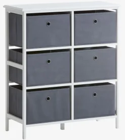 ODBY Kommoder|Kommoder|Kommode 3+3 kasser hvid/grå