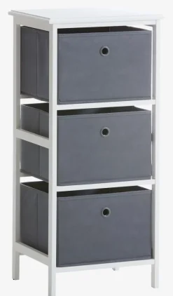 ODBY Kommoder|Kommoder|Kommode 3 kasser hvid/grå