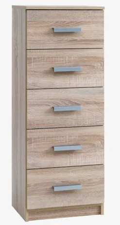 TAPDRUP Kommoder|Kommoder|Kommode 5 skuffer smal Eg