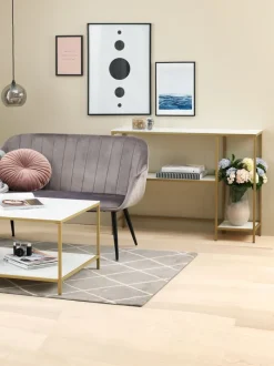 PANDRUP Konsolborde|Konsolborde|Konsolbord 30x110 hvid/guld