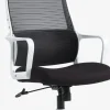 HEDENSTED Kontorstole|Kontorstol sort stof/hvid