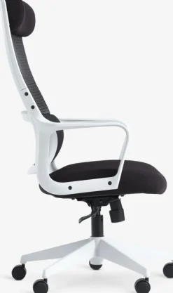 HEDENSTED Kontorstole|Kontorstol sort stof/hvid