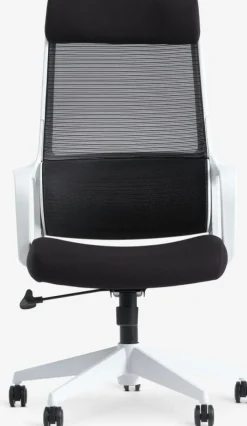 HEDENSTED Kontorstole|Kontorstol sort stof/hvid