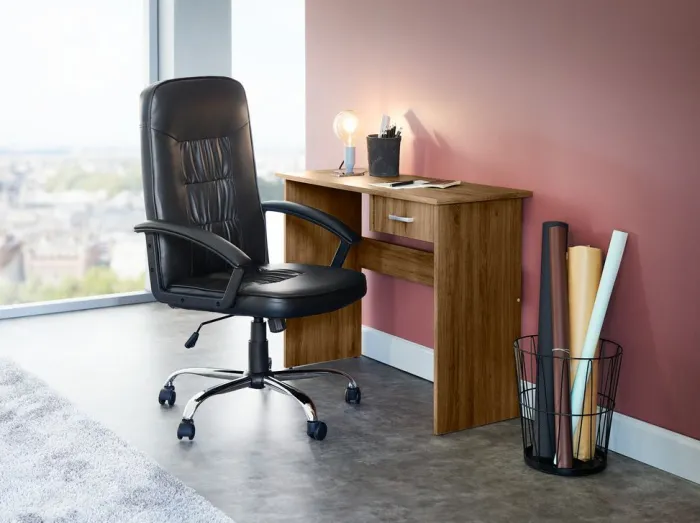 SKODSBORG Kontorstole|Kontorstol kunstlæder/krom Sort