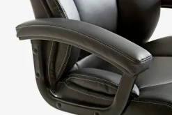 TAMDRUP Kontorstole|Kontorstol memory foam sort kunstlæder