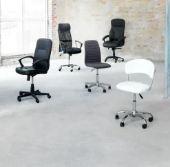 TAMDRUP Kontorstole|Kontorstol memory foam sort kunstlæder