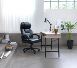 TJELE Kontorstole|Kontorstol sort kunstlæder/sort