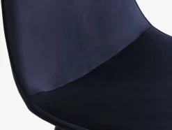 KRONDAL + BISTRUP Spisebordssæt|KRONDAL Ø110 bord marmor + 4 BISTRUP mørkeblå velour