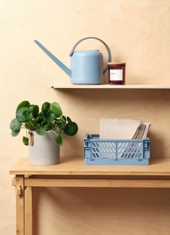 MILAS Plastkasser|Kurv B16xL25xH10cm foldbar Blå