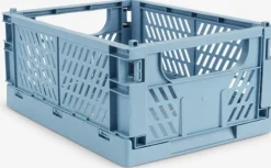 MILAS Plastkasser|Kurv B25xL34xH15cm foldbar Blå
