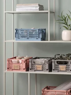 MILAS Plastkasser|Kurv B25xL34xH15cm foldbar Grå