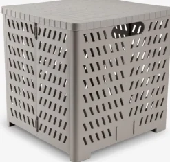 MILAS Plastkasser|Kurv B28xL30xH30cm foldbar grå m/låg