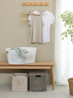 MILAS Plastkasser|Kurv B28xL30xH30cm foldbar grå m/låg