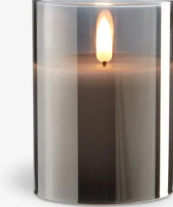 KLAUS Led Lys|LED bloklys Ø8xH10cm grå