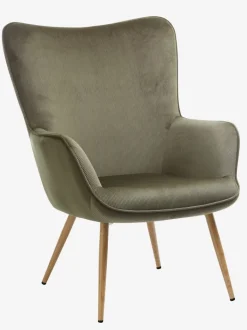 HUNDESTED Lænestole|Lænestol t fløjl/egefarve Grøn