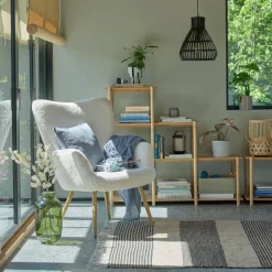 HUNDESTED Lænestole|Lænestol teddy/egefarve Råhvid