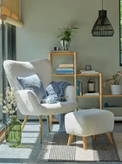 HUNDESTED Lænestole|Lænestol teddy/egefarve Råhvid