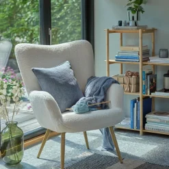 HUNDESTED Lænestole|Lænestol teddy/egefarve Råhvid